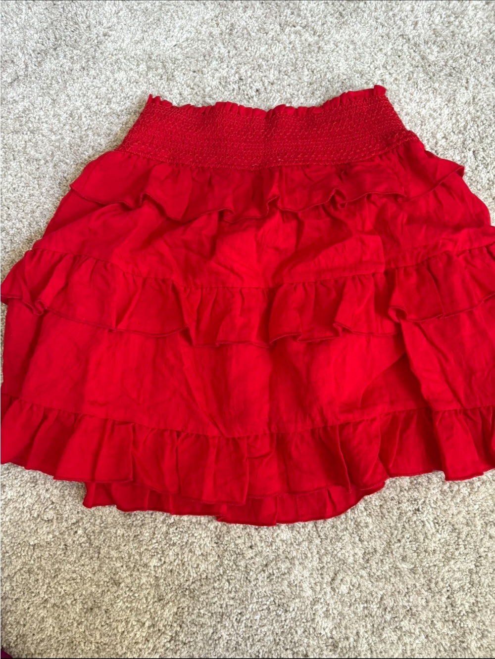 Lush Red Ruffle Mini Skirt - Picture 3 of 4